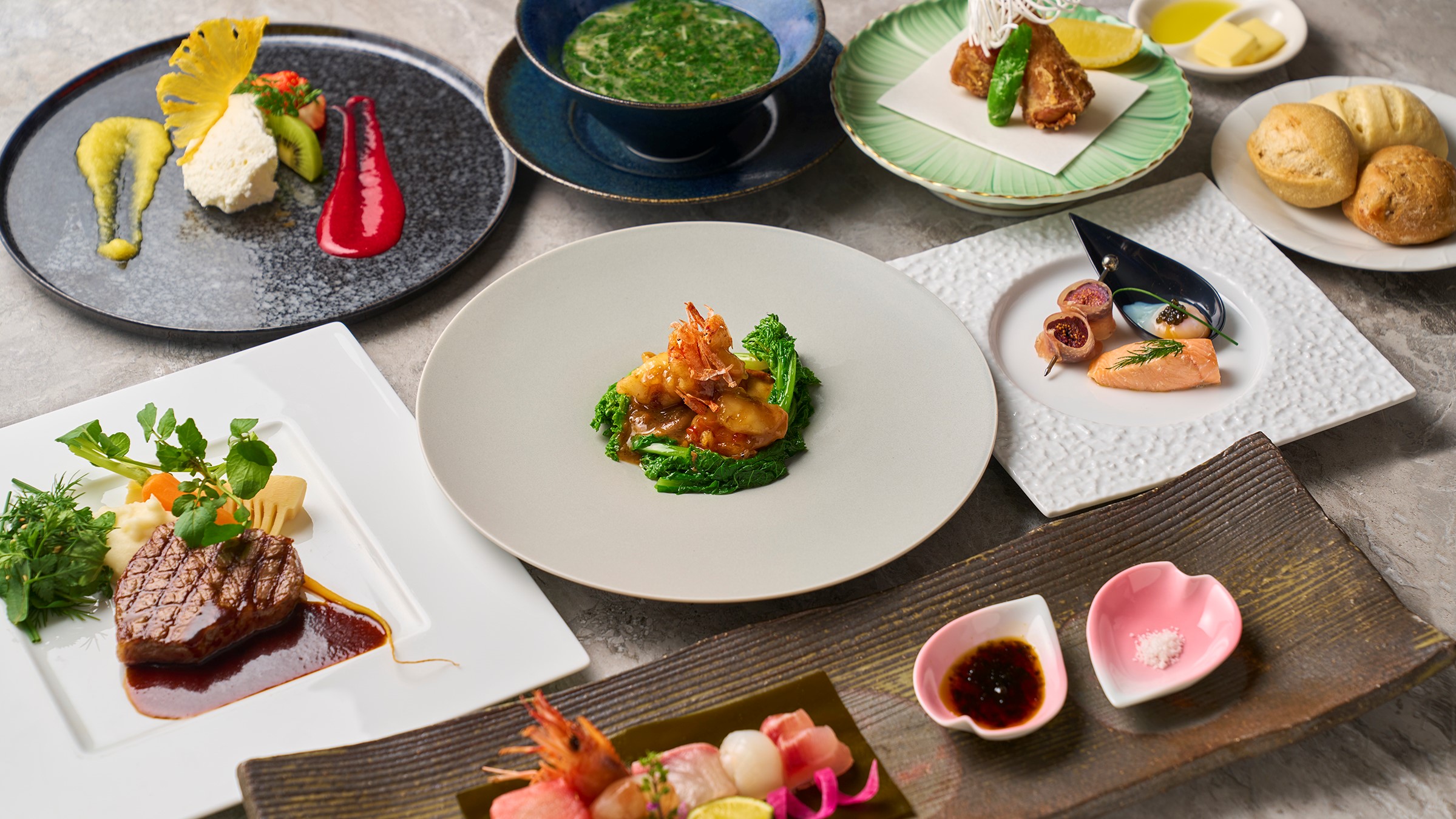 和洋中折衷料理料理コース25年春（お料理一例）
