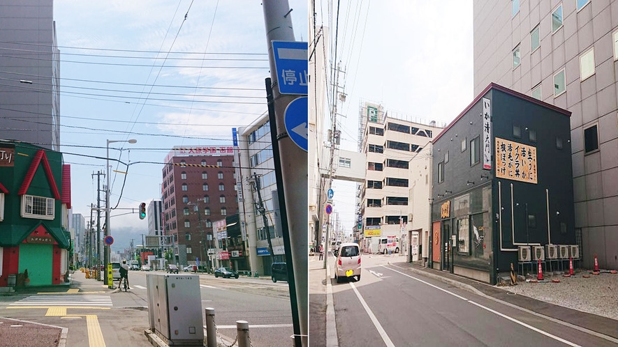【車】ここを左折→「いか清」さんを通り過ぎて直ぐの十字路を右折
