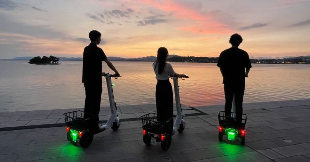 宍道湖に沈む夕日撮影
