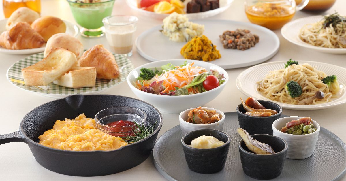 【朝食バイキング】地元食材を使ったオリジナル手づくり料理をご準備しております。