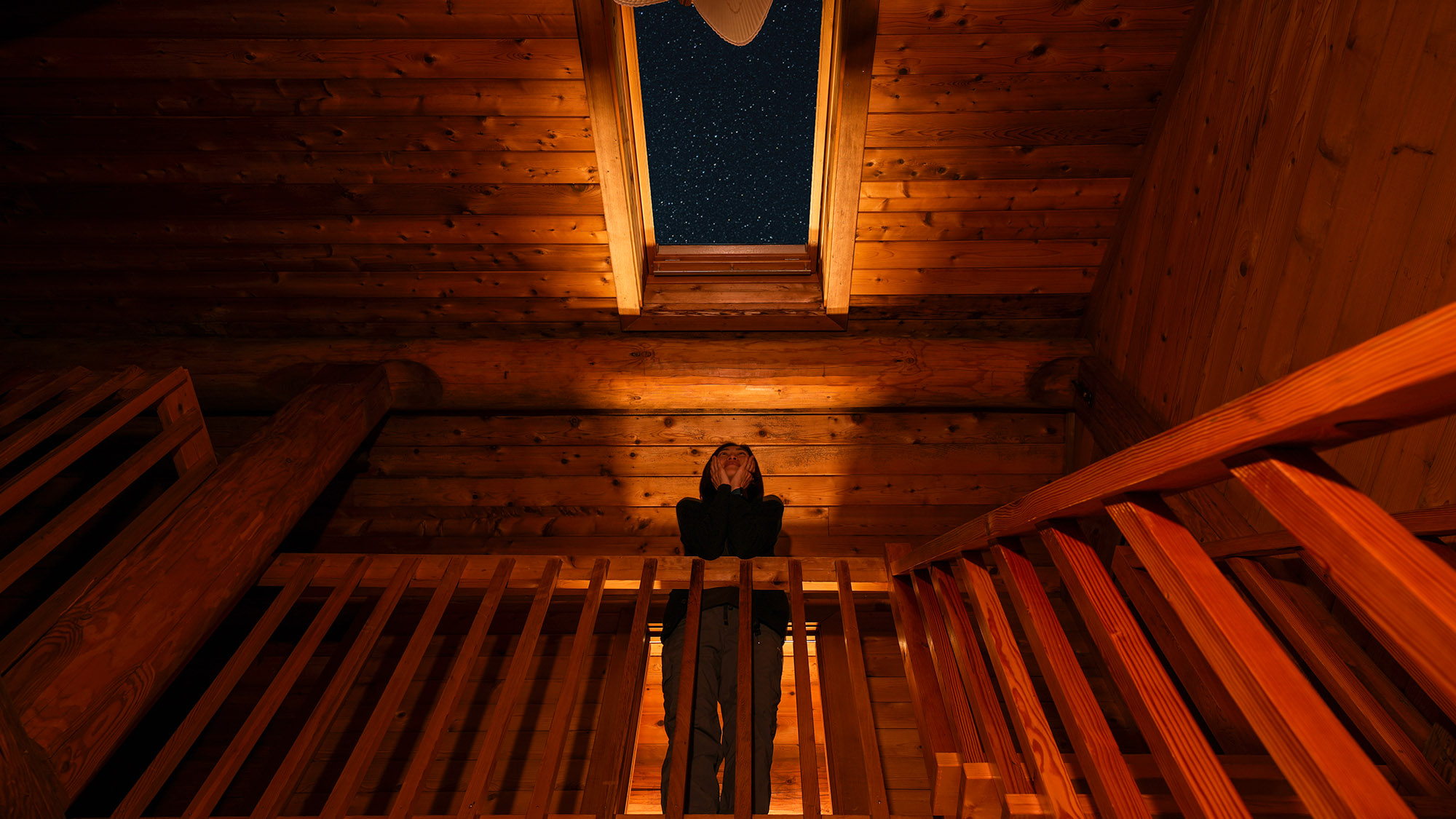 ・【グレース】解放感のあるロフト。天窓からは遮るもののない夜空を堪能できます