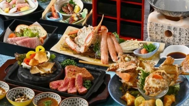 1日限定20食・若狭牛とあわびのダブルステーキと地魚姿皿　2026.7/18〜8/31