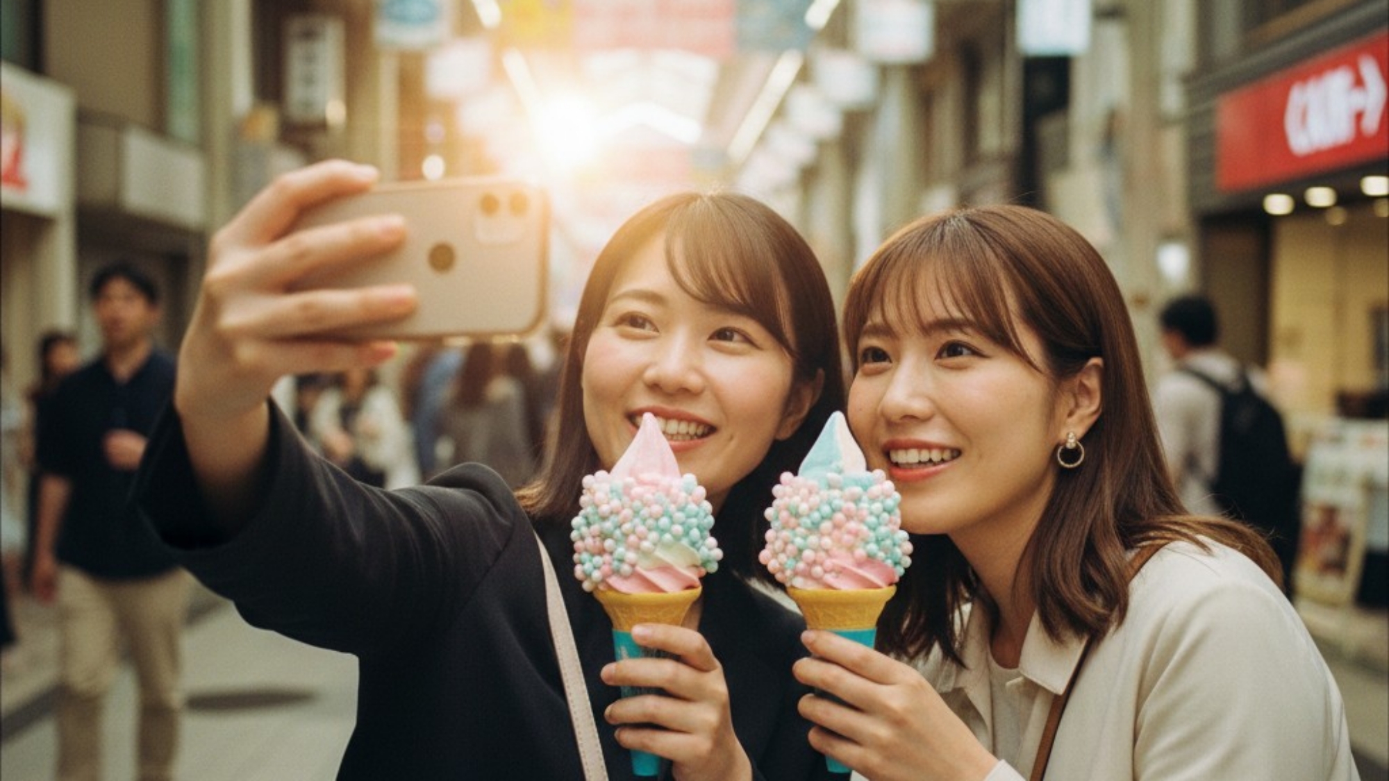 ご当地名物おいりソフト、ホテル近くのお店で食べられる！※イメージ