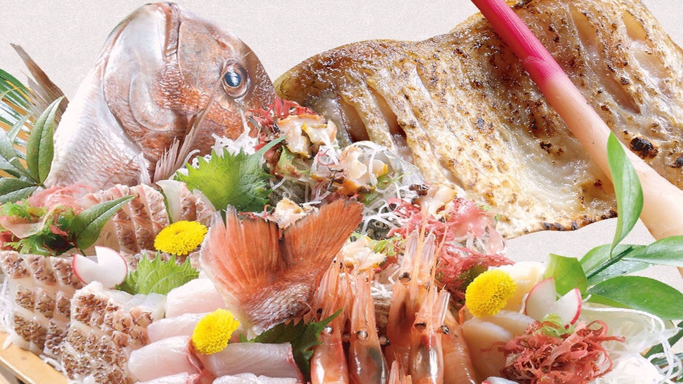 【日本海直送の荒磯舟盛＋高級魚のどぐろ付】日本海の海鮮とあわらの温泉満喫！(舟盛：4名以下は皿盛)