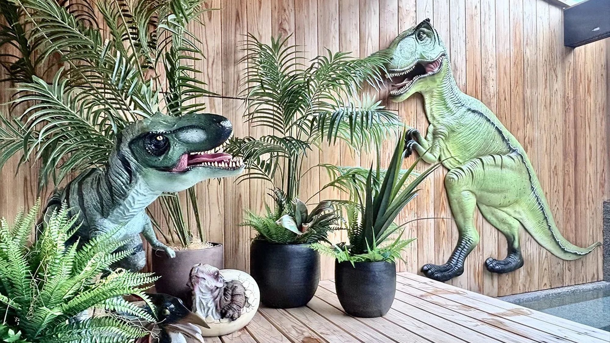 【恐竜風呂】恐竜展示のある、ちょっと特別な大浴場。