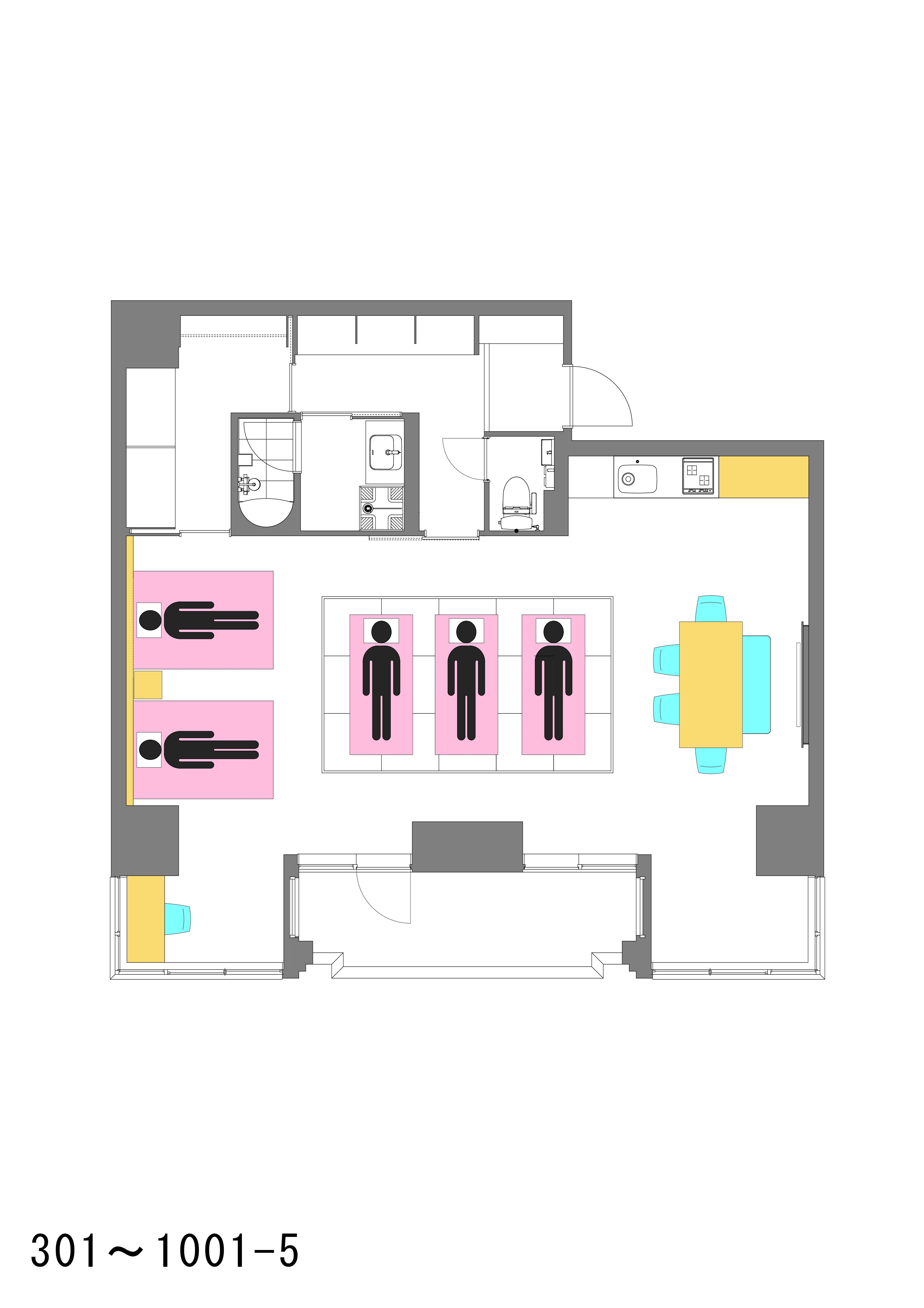 タイプB：5名利用イメージ