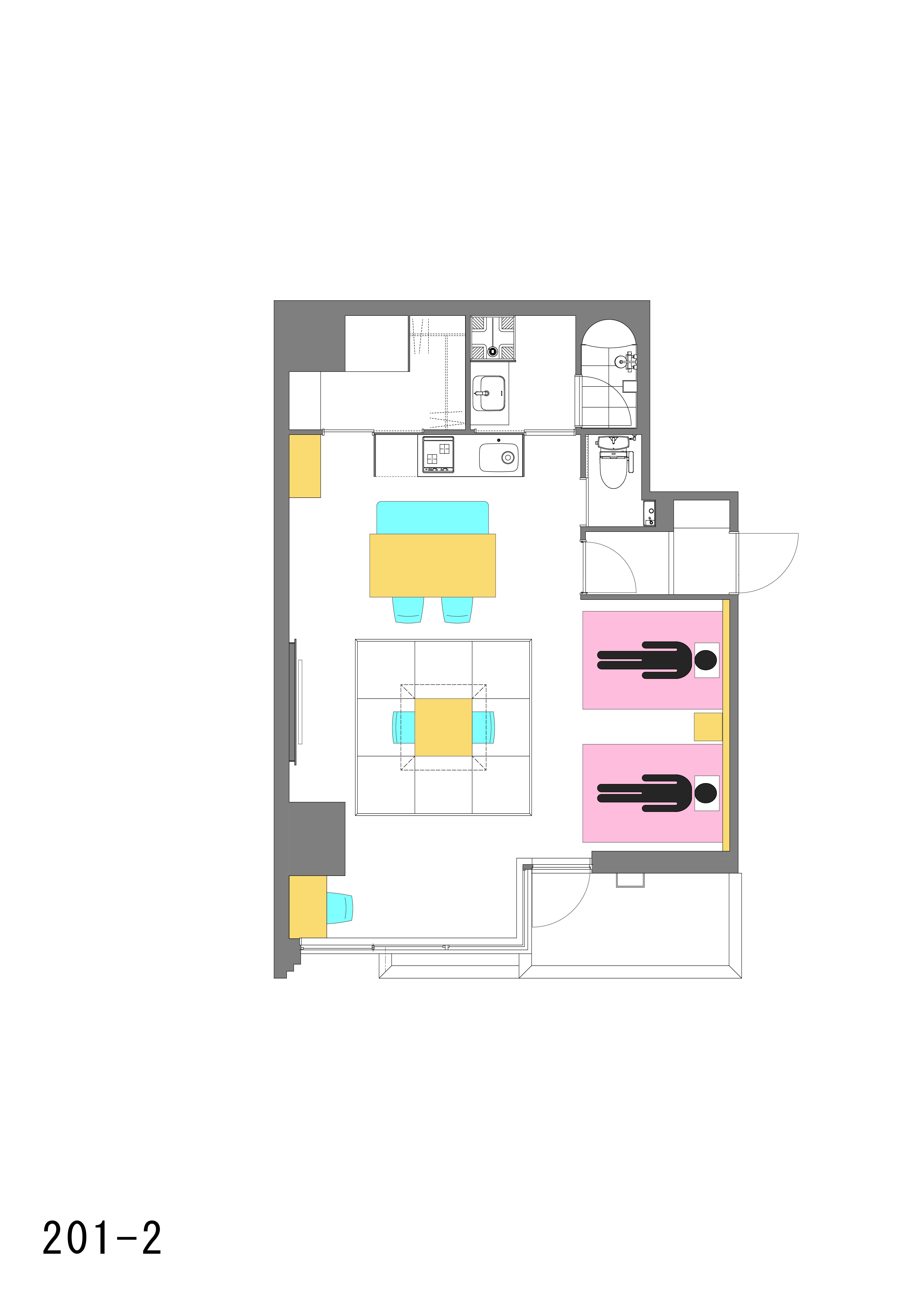 タイプA：2名利用イメージ