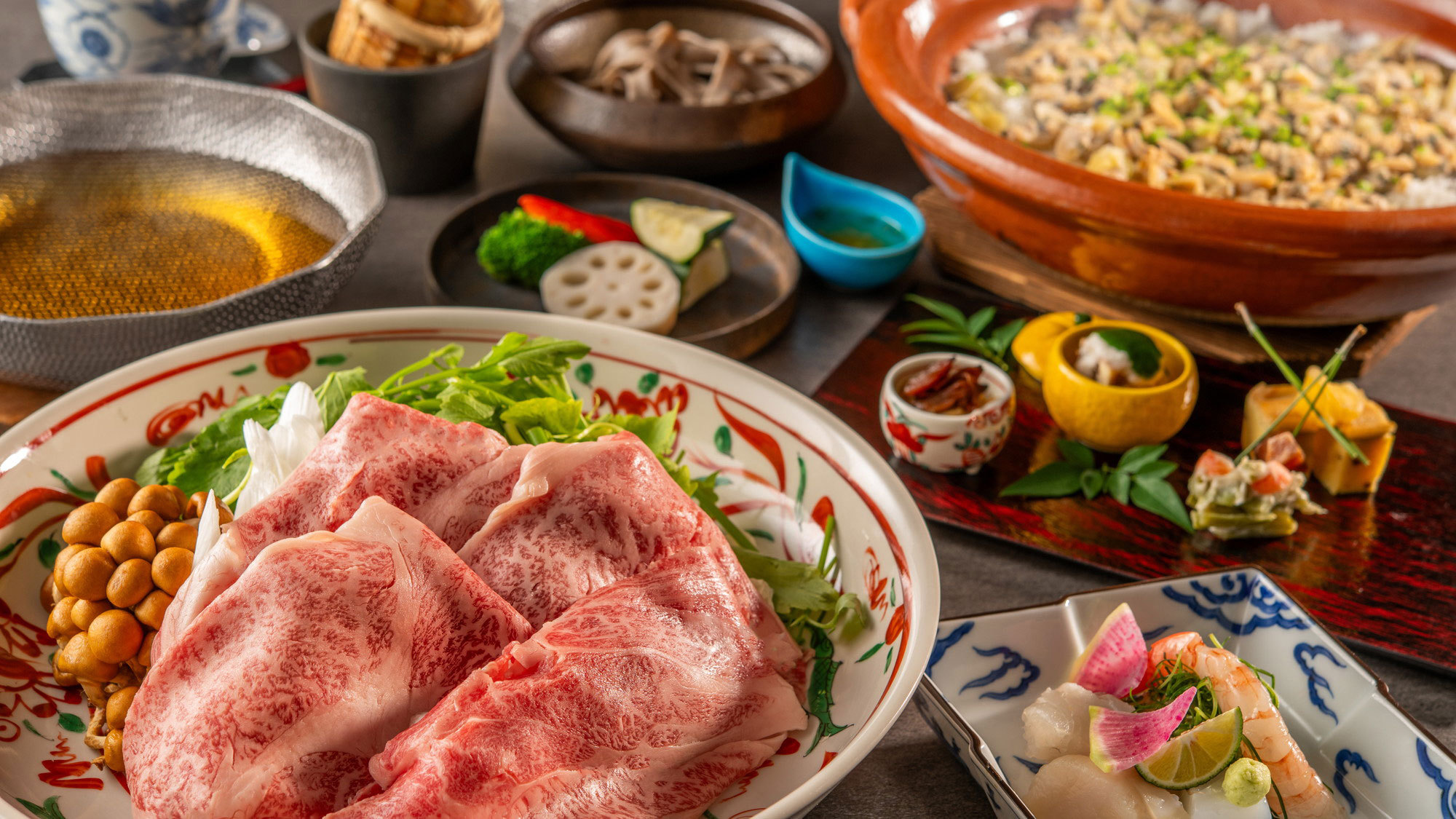 【極み会席】秋川牛しゃぶしゃぶと江戸郷土料理の深川めし