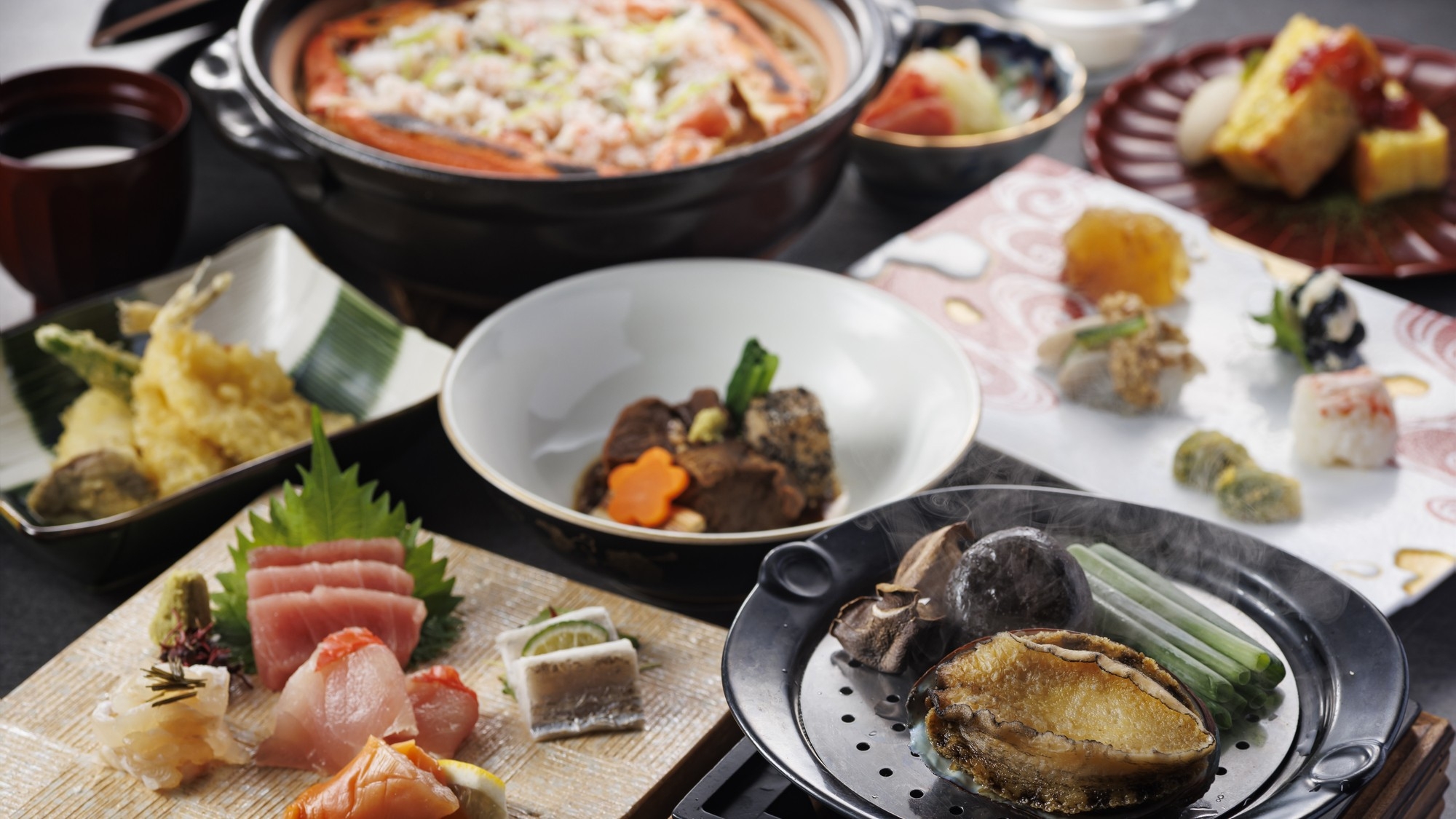 【楽天スーパーSALE】【極み会席】特別会席に”贅沢素材の土鍋ご飯”が付いたグレードアッププラン