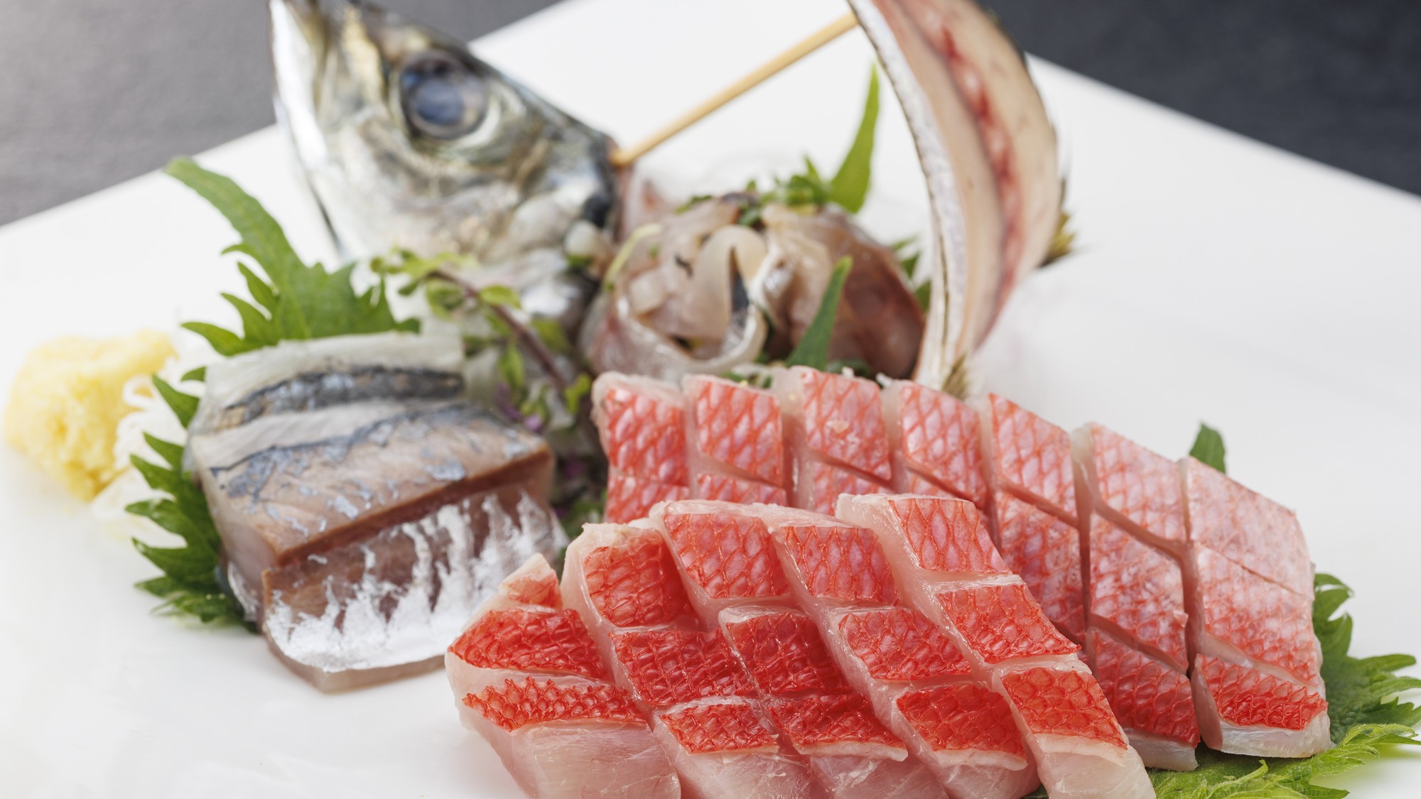 【追加のお料理】金目鯛・鯵お造り盛り合わせ（3,500円）※前日21時までにご予約ください