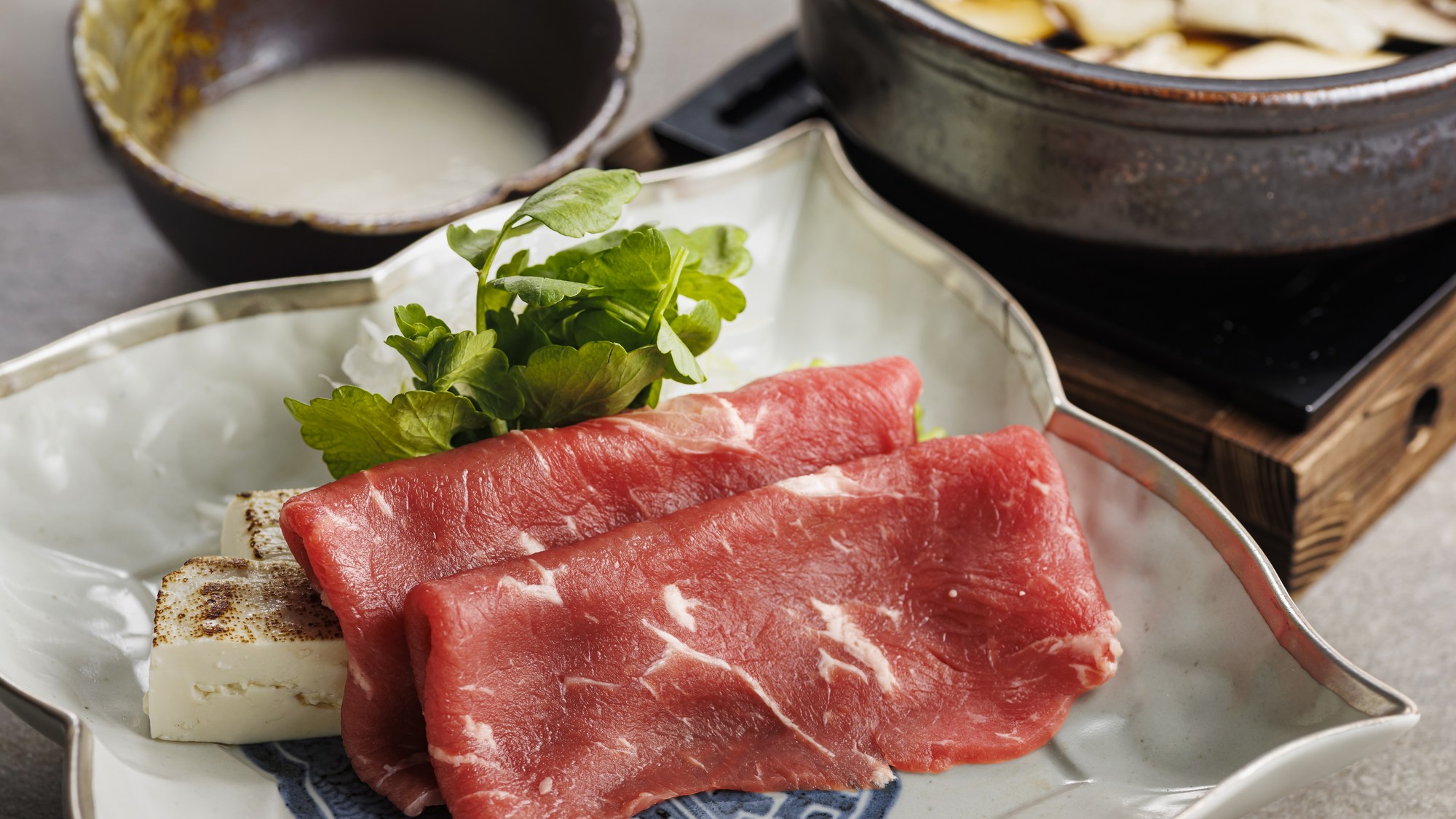 【土地の恵み会席】2026年春  とろろで食す静岡県産牛のすき焼き