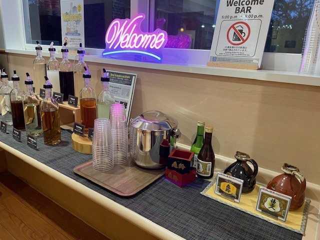 ウェルカムアルコール：提供時間17時～20時まで宿泊者様無料でご利用いただけます。