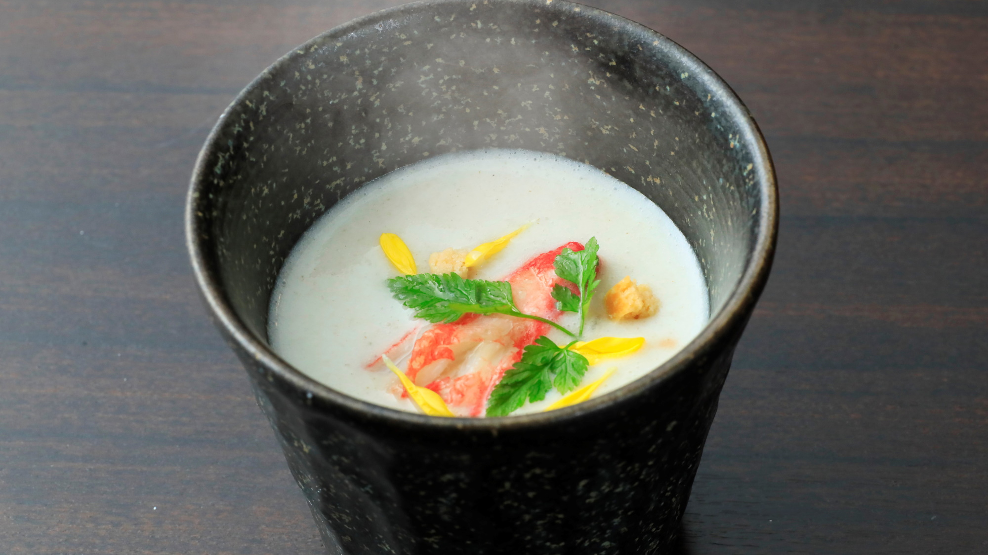 【夕食】山芋のすり流し　濃縮昆布仕立て