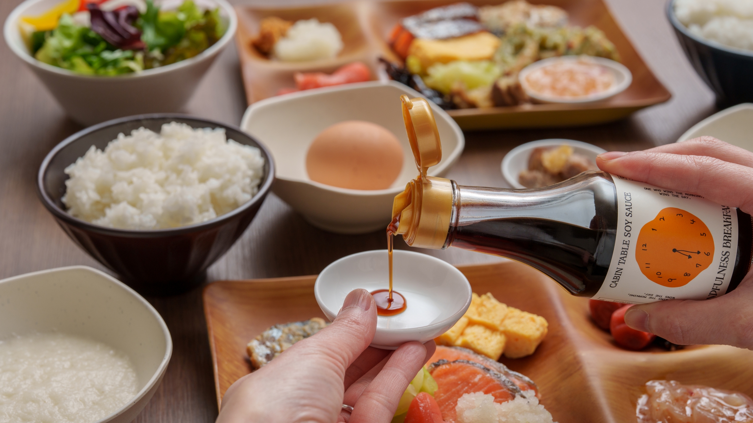 【朝食】CABIN TABLE SOY SAUCE～朝専用のお醤油～たまごにも豆腐にも焼き魚にも◎
