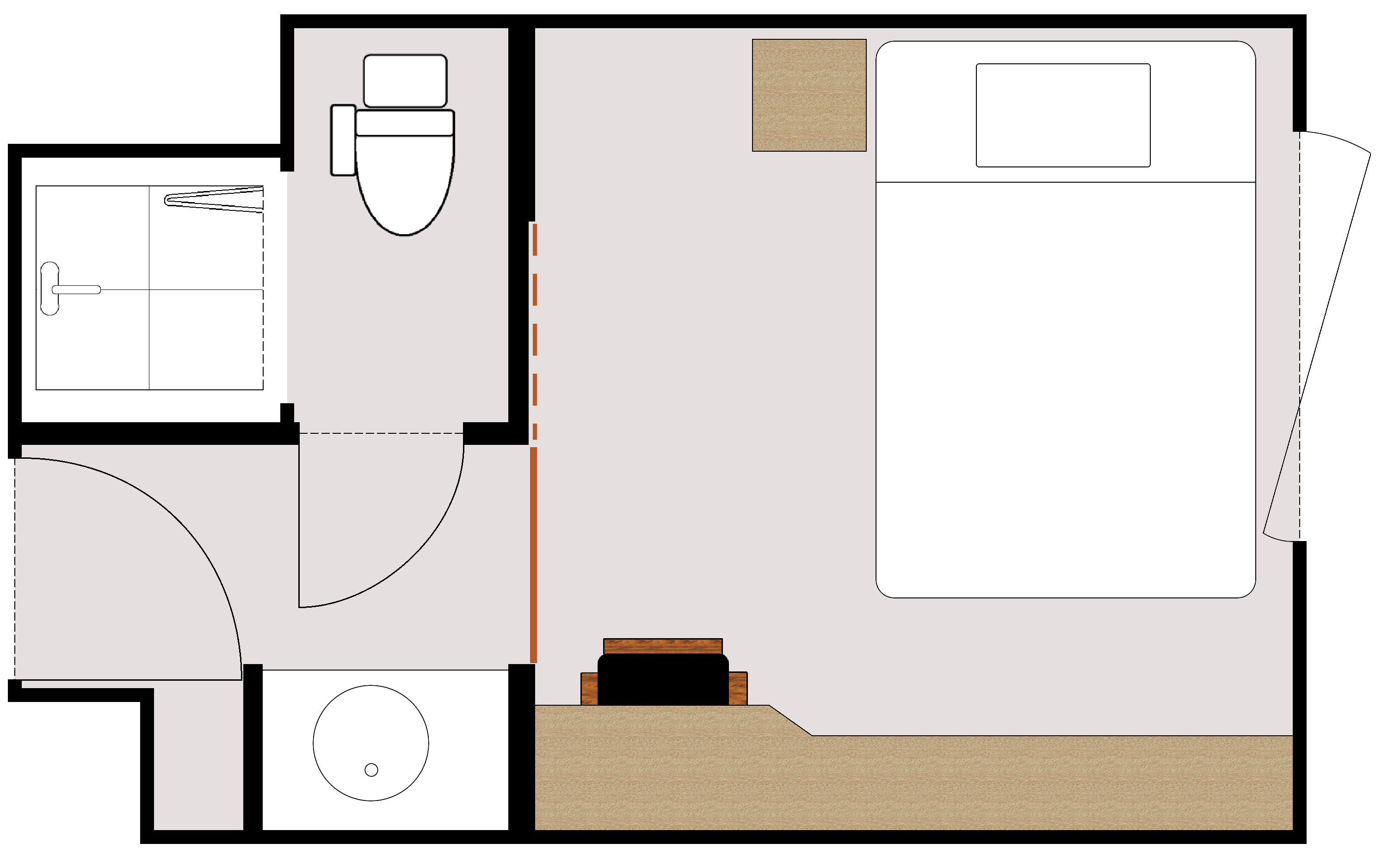 ◆シングルルーム（セミダブルルーム）15.0㎡～16.8㎡　
