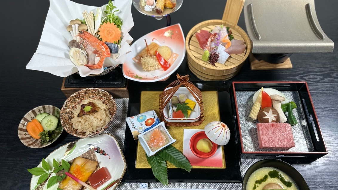 【二食付】☆黒毛和牛鉄板焼プラン☆料理長お勧めの厳選素材を使った豪華絢爛のお食事をお楽しみください！