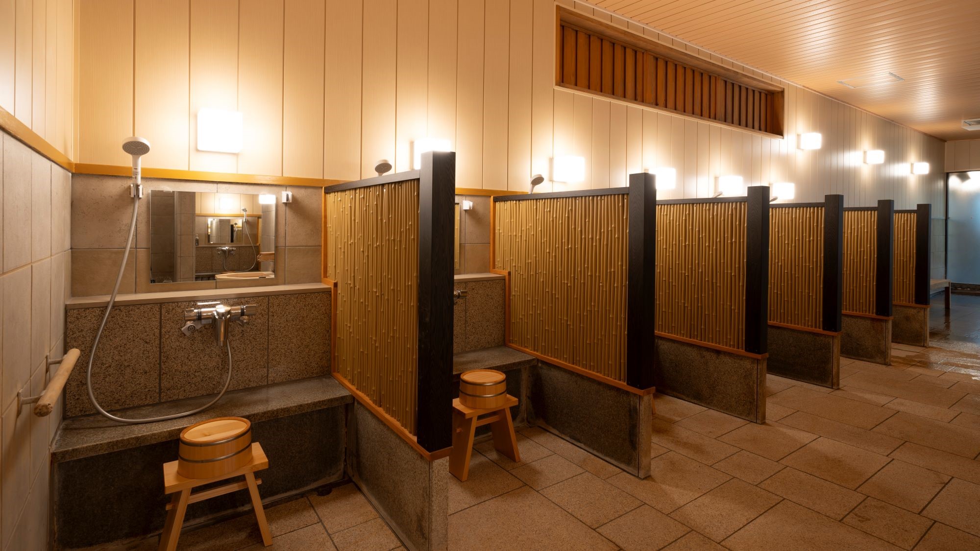 【大浴場内湯：笹の湯】洗い場