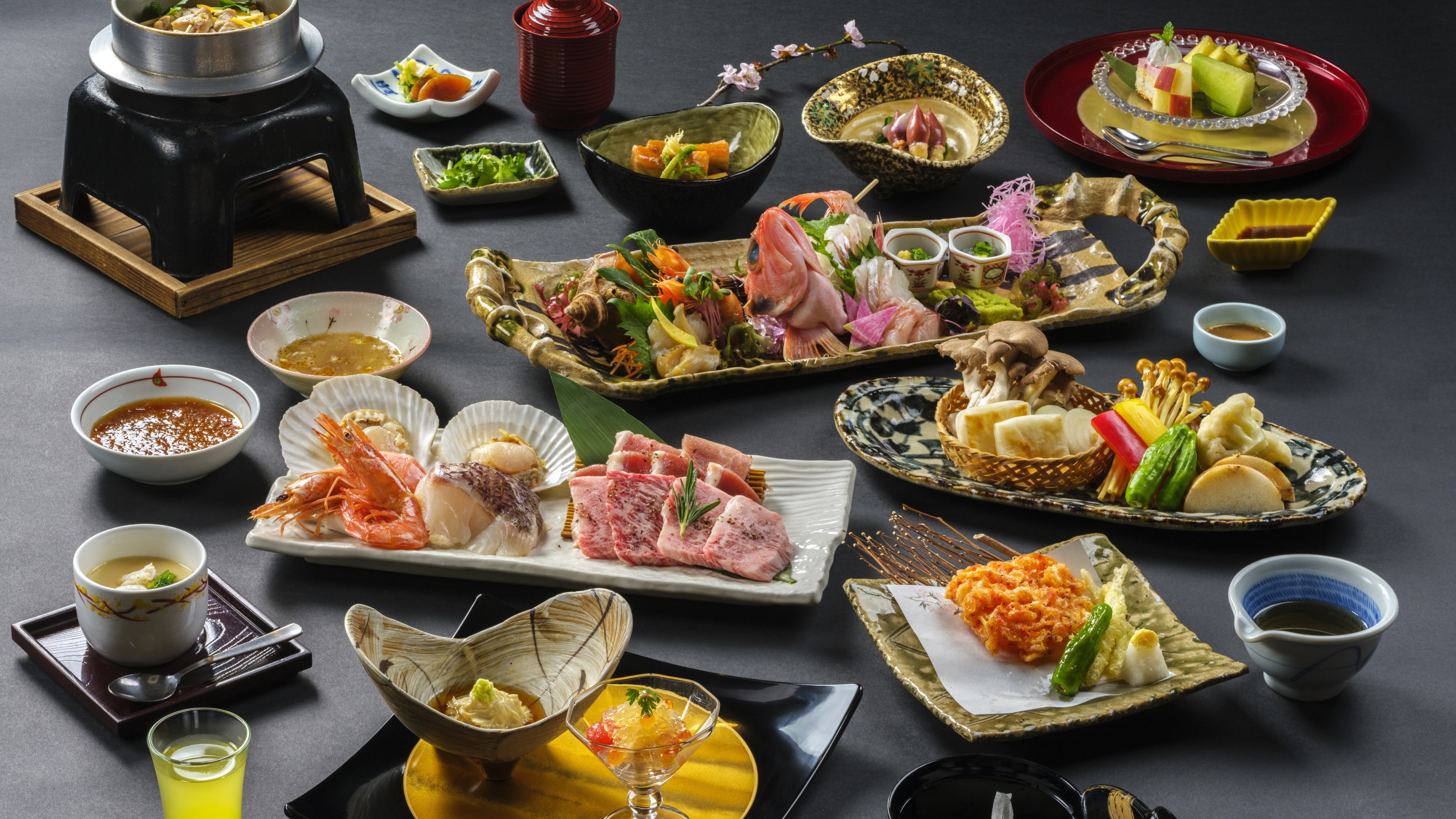 【夕食／炙り焼き会席】連泊食イメージ。