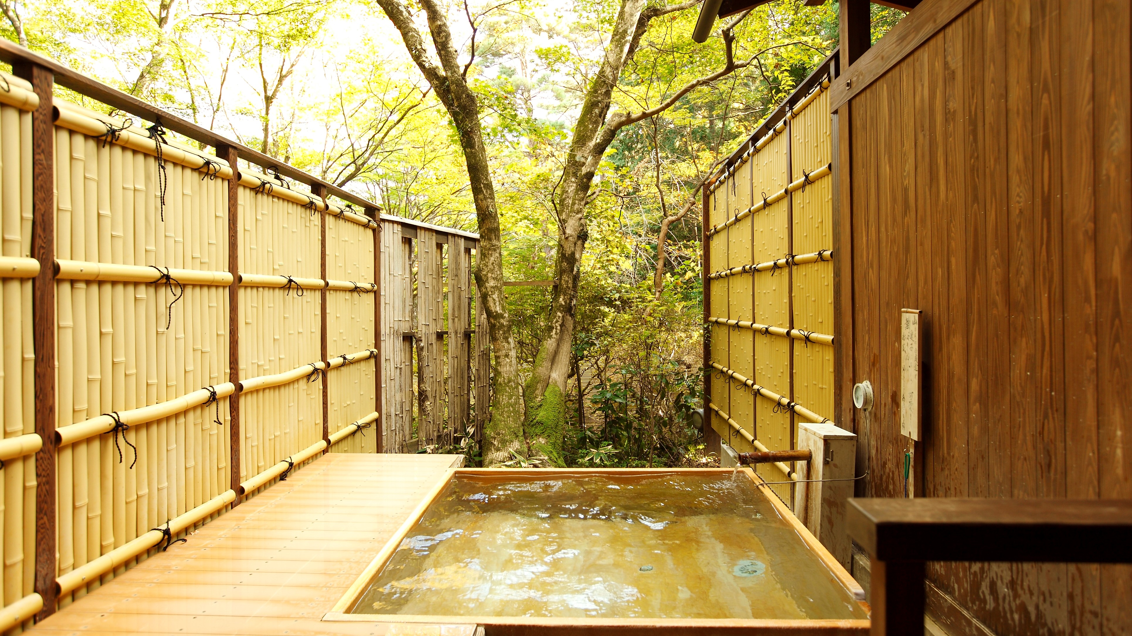 貸切風呂なのでプライベート空間を演出。ゆったりと自分だけの温泉を満喫できます。
