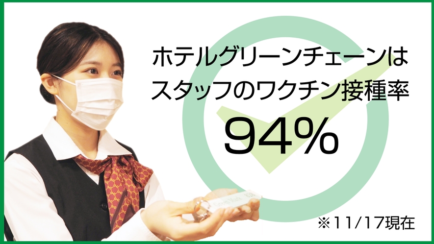 グリーンチェーンスタッフワクチン接種率94％