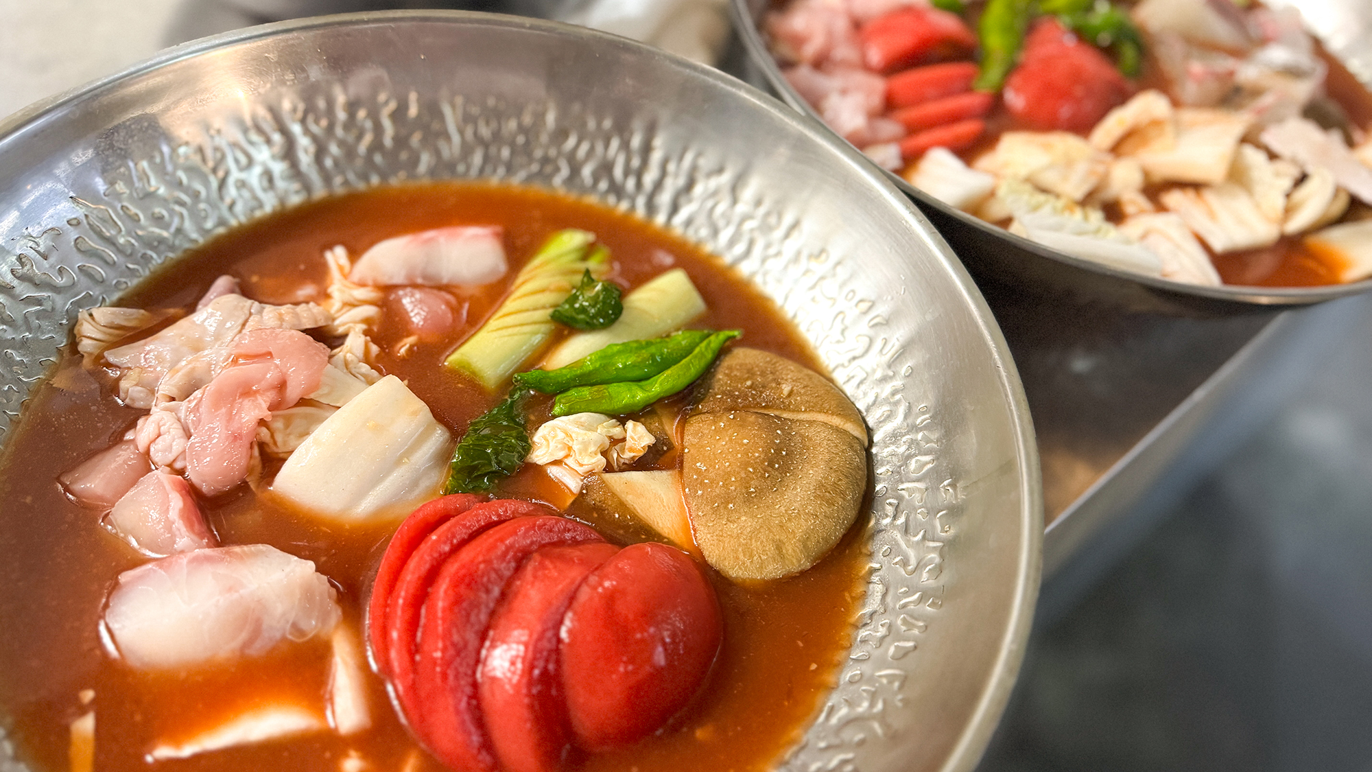 【トマト鍋】山の恵みを欧風で楽しみたいお客様におすすめ！＋わさびパスタが付くので量がとても多いコース