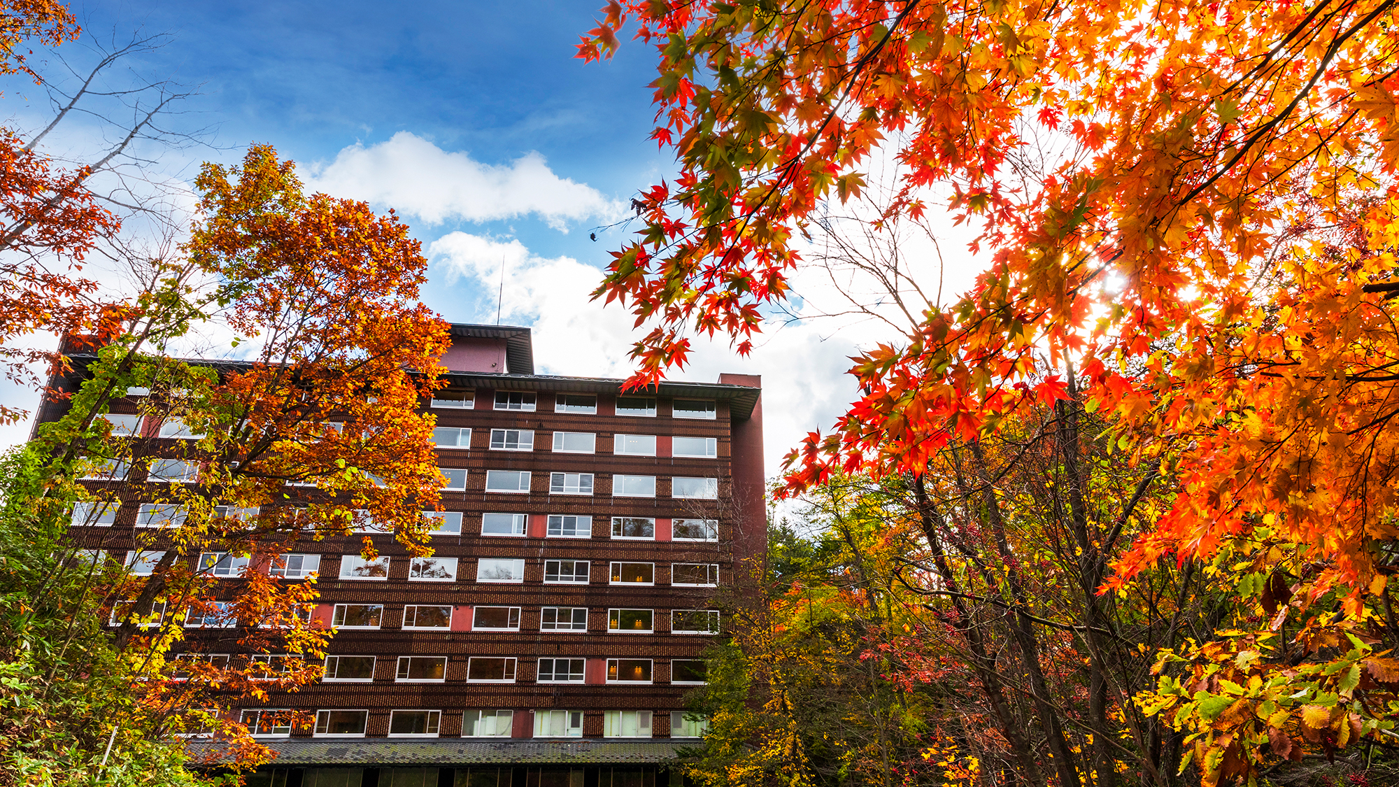 【外観】10月上旬～中旬が周辺紅葉の見ごろとなります。