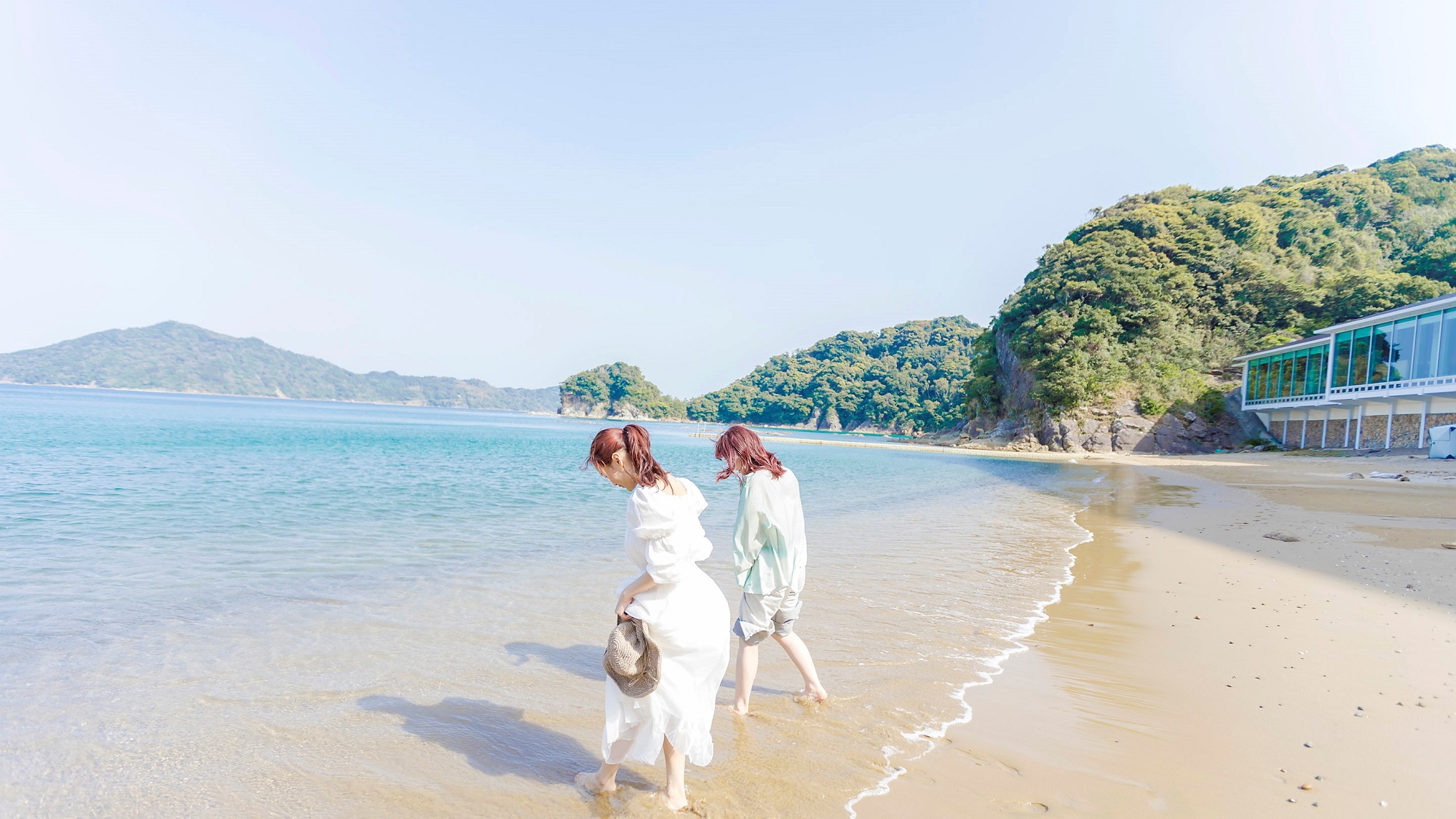 ホテル前ビーチでお散歩