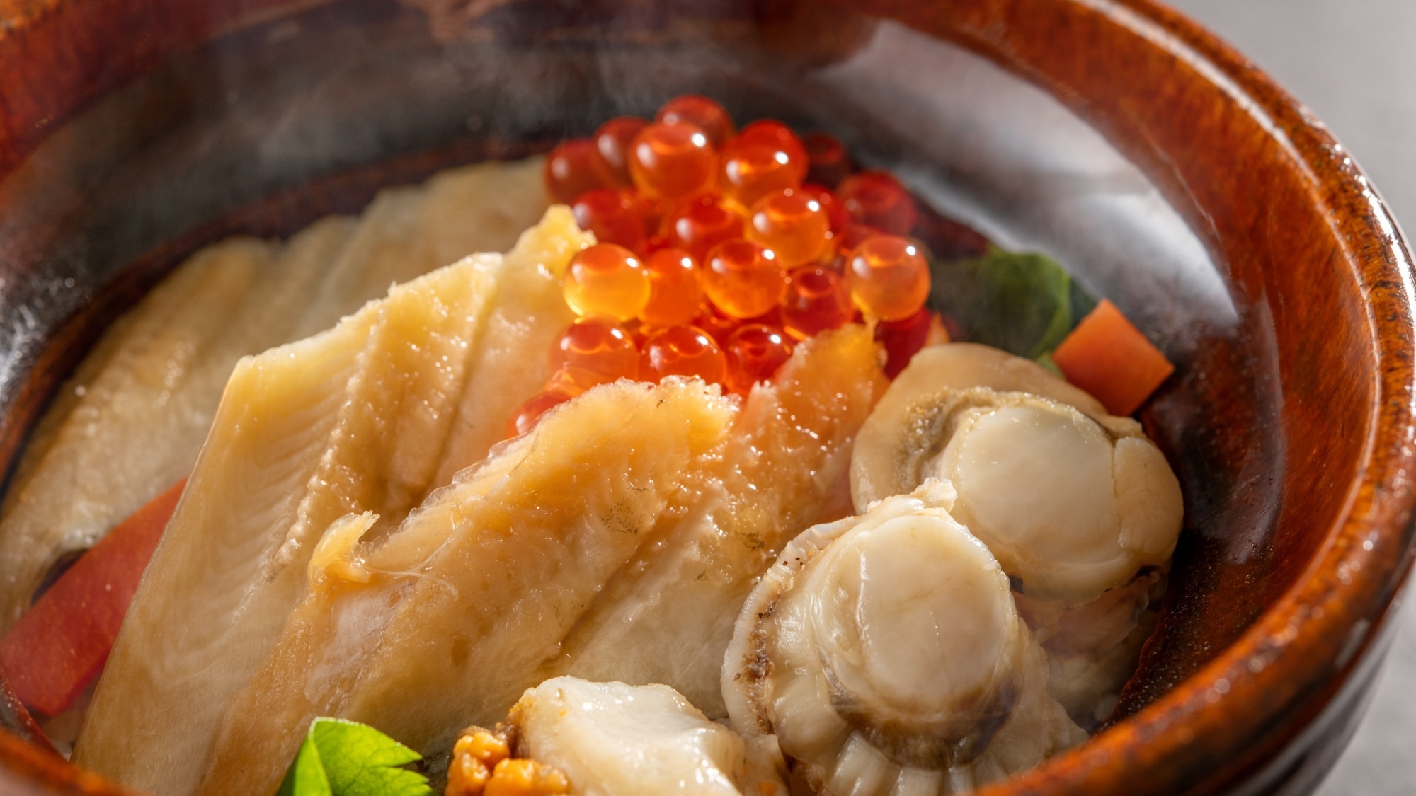 【極み会席】海鮮土鍋ご飯と前沢牛石焼を堪能♪夏野菜をふんだんに旬の夏を味わう旅