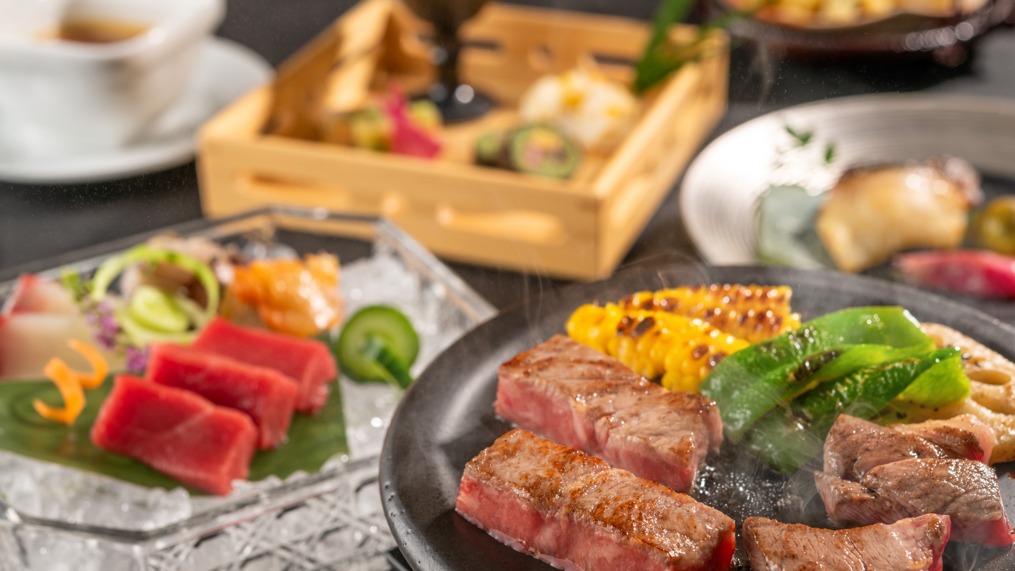 【特別会席・極み会席/夏】大間本鮪や前沢牛・短角牛、気仙沼産フカヒレなど（6～8月）