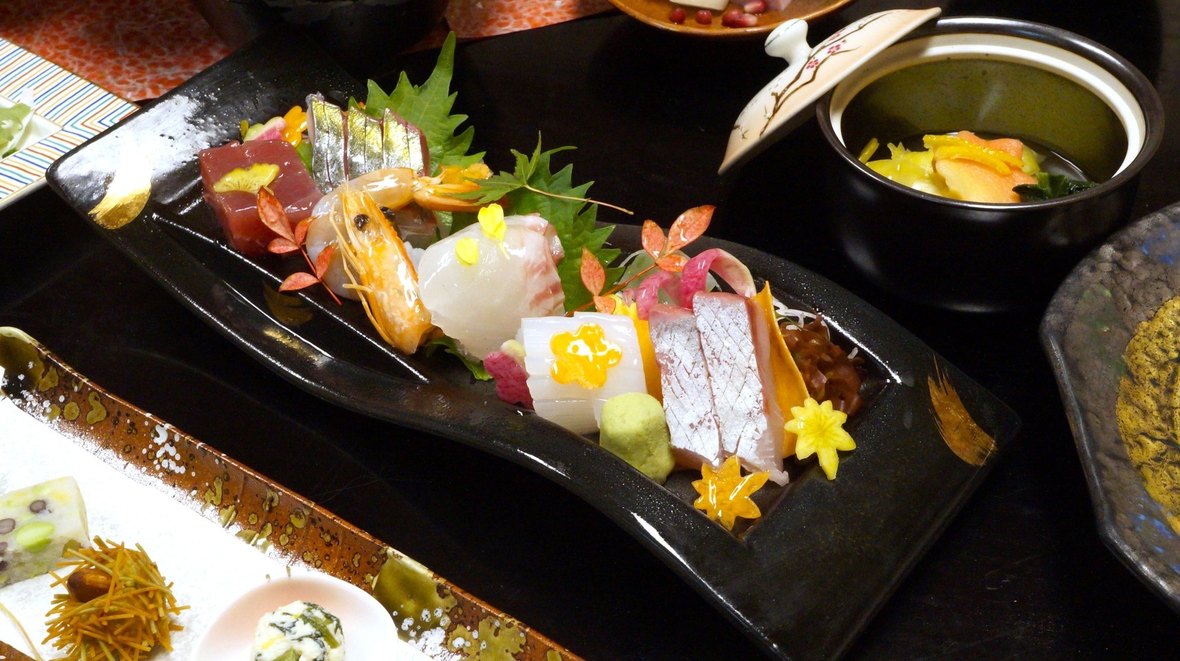 【和牛陶板焼付／基本プラン／満潮会席】特選御造り六種盛付／コスパ抜群／お料理グレードアップ！