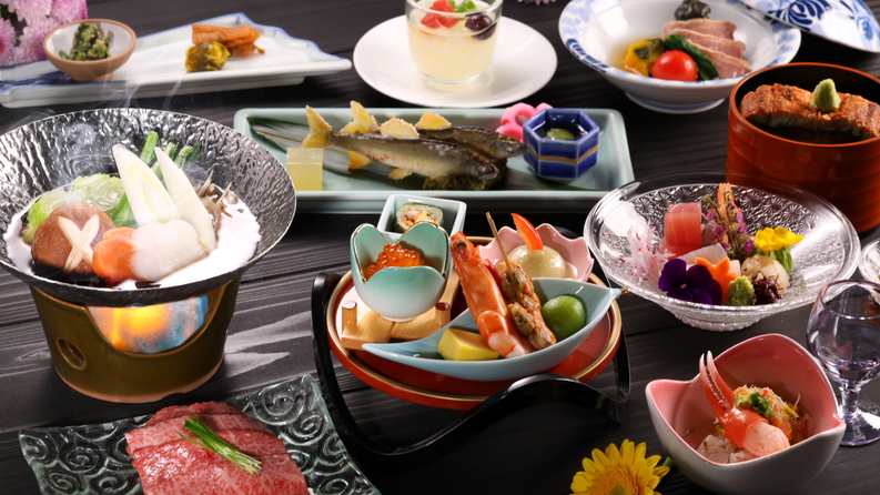 ◆花桃の里まで40分◆【若女将おすすめ◎】信州の味覚＜舞の料理＞と、天竜川を望むとろみある温泉