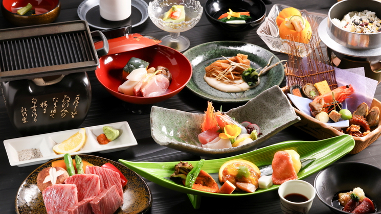 ◆花桃の里まで40分◆【女将太鼓判！】肉汁とけ出す、霜降り和牛の鉄板焼き＜彩の料理＞