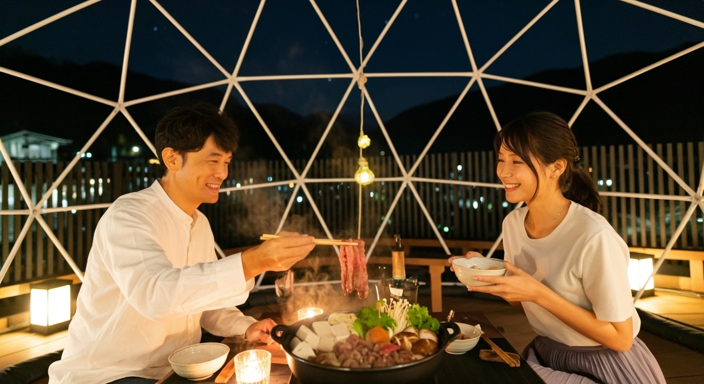 【期間限定】ルーフトップバーで愉しむ信州プレミアム牛すき焼き鍋コース×朝食は和洋40種バイキング♪