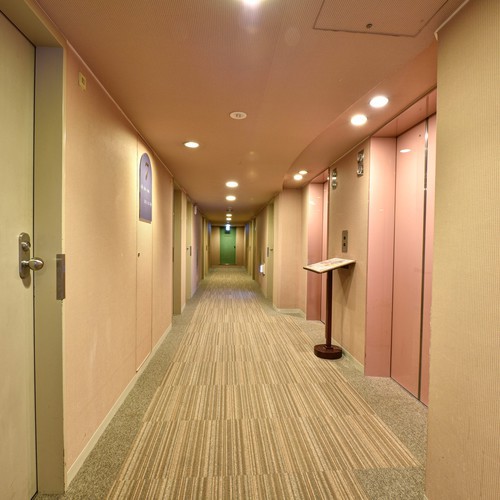 【客室廊下】清潔な館内環境を心掛けております。