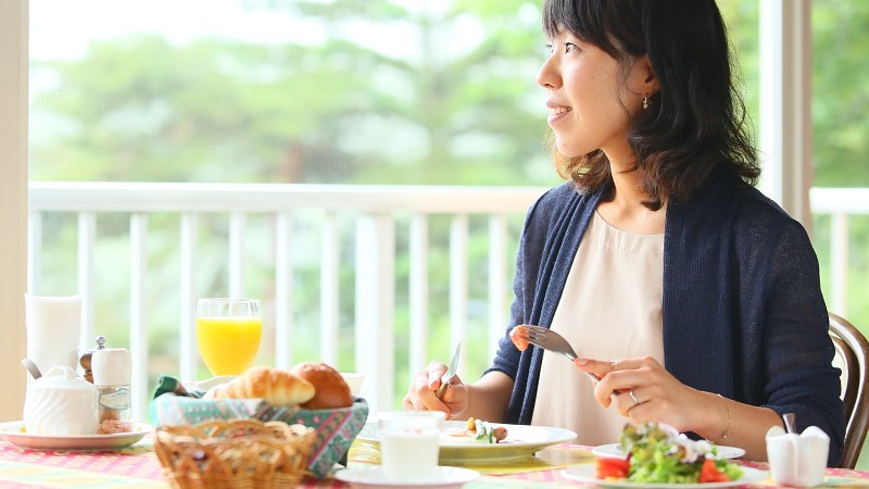 ■朝食　景色を見ながらのんびりと