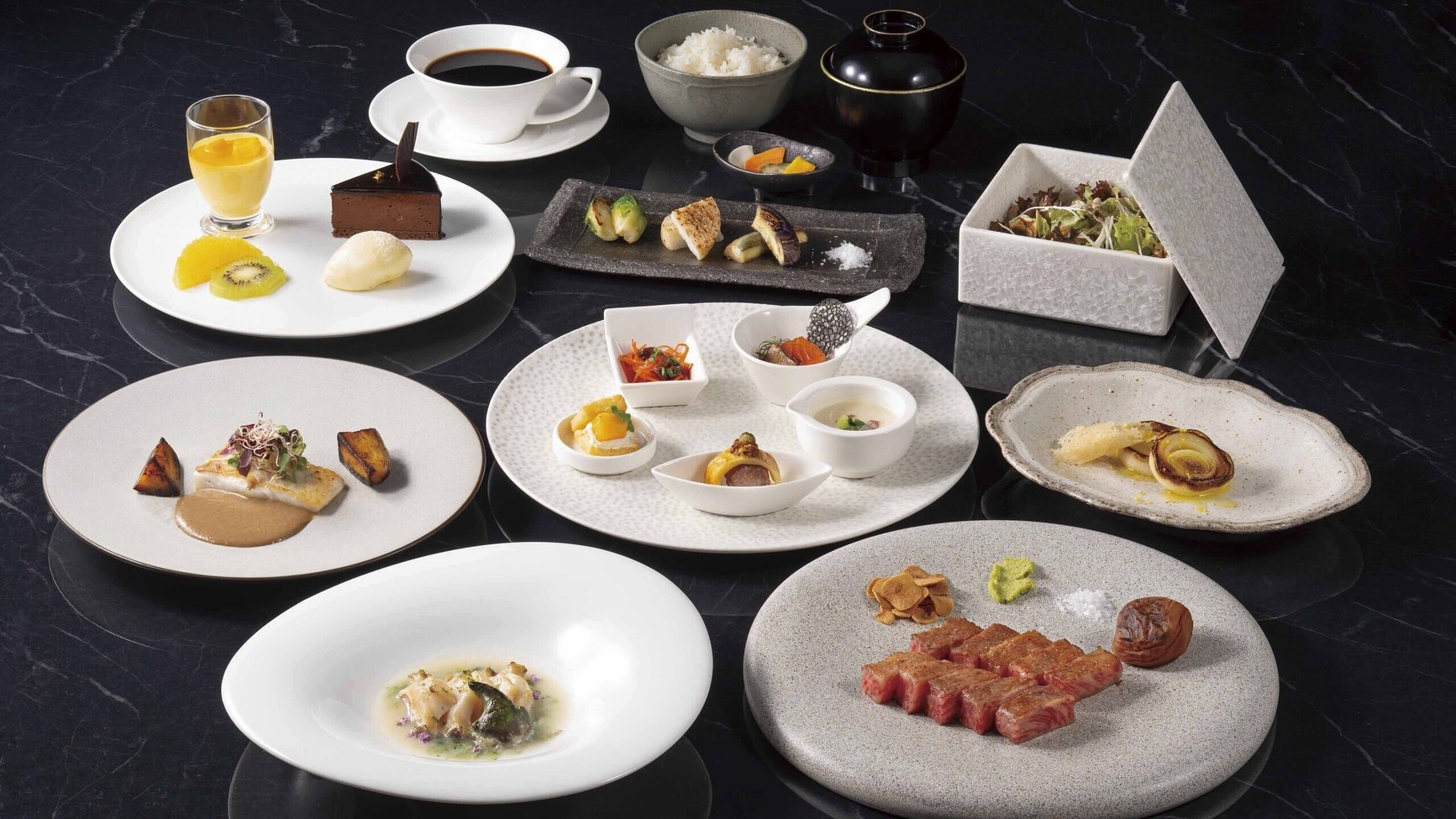 【ディナー付き】（鉄板焼 THE 七海）　地上49階でA5ランク銘柄牛の鉄板焼フルコース全11品