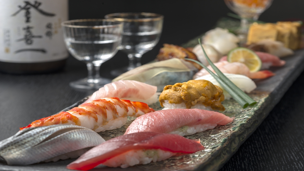 【2食付】カウンターで味わう贅沢の極み 寿司処「八潮」ディナー付きプラン