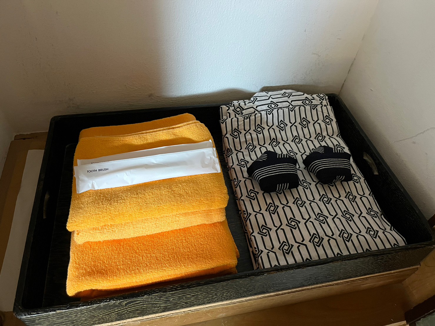 浴衣・タオル・歯ブラシ