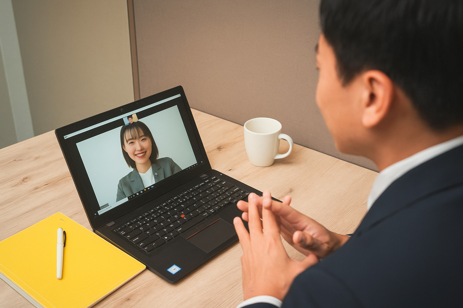 ワイドデスクで作業も捗ります