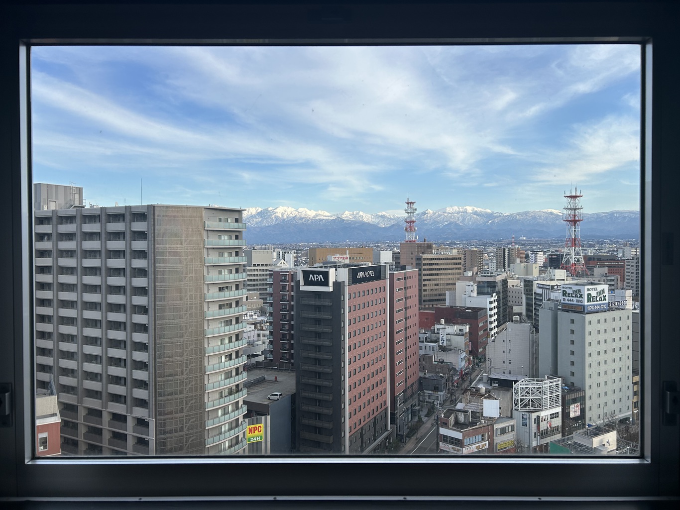 デラックスツインからの眺望(立山連峰)
