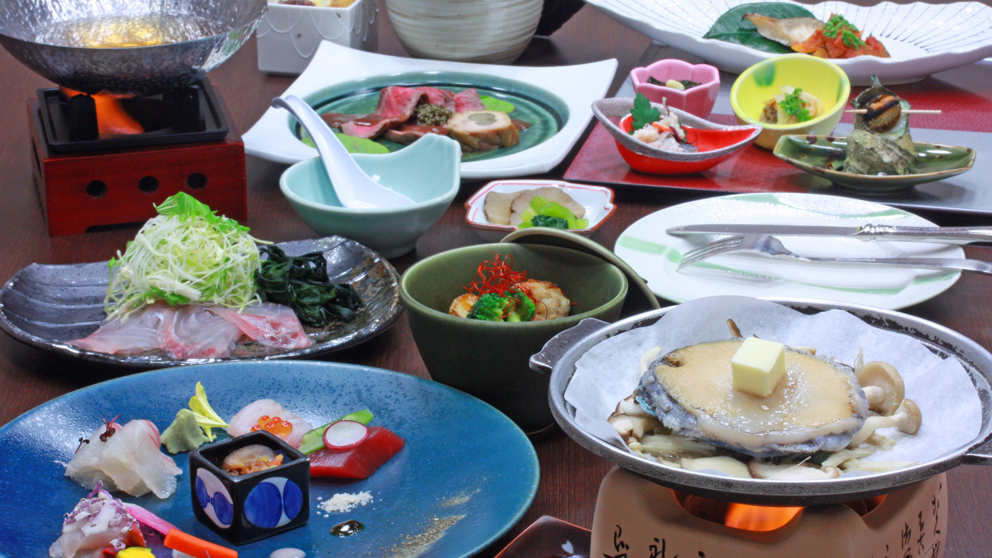 あわび陶板蒸し付き♪お得な和食コースプラン