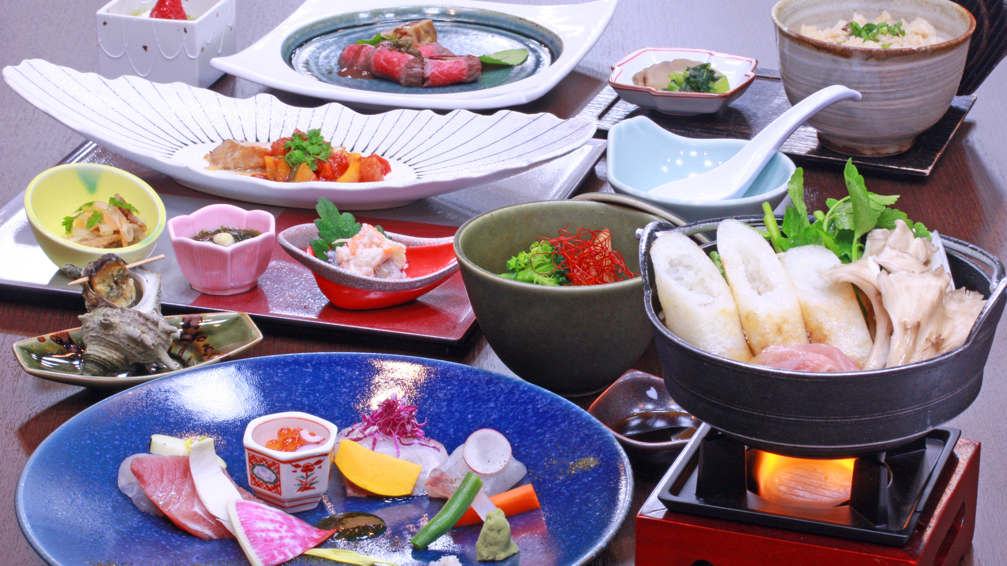 秋田名物「きりたんぽ鍋」付季節の和食コース