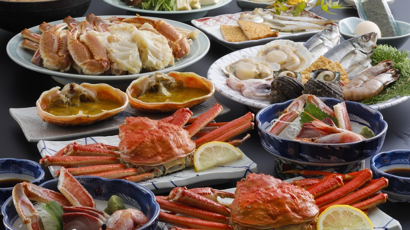 【日帰り夕食】大がに１杯＆ボイル１杯使用＆海鮮浜焼き付き！満腹フルコースＤＸプラン