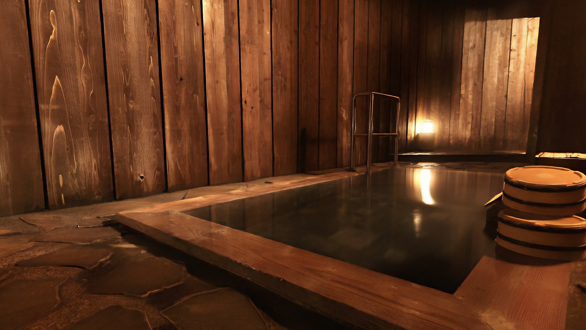 【貸切露天風呂・赤田の湯】※冬期（12月初旬～4月中旬頃予定）および悪天候時はクローズいたします。