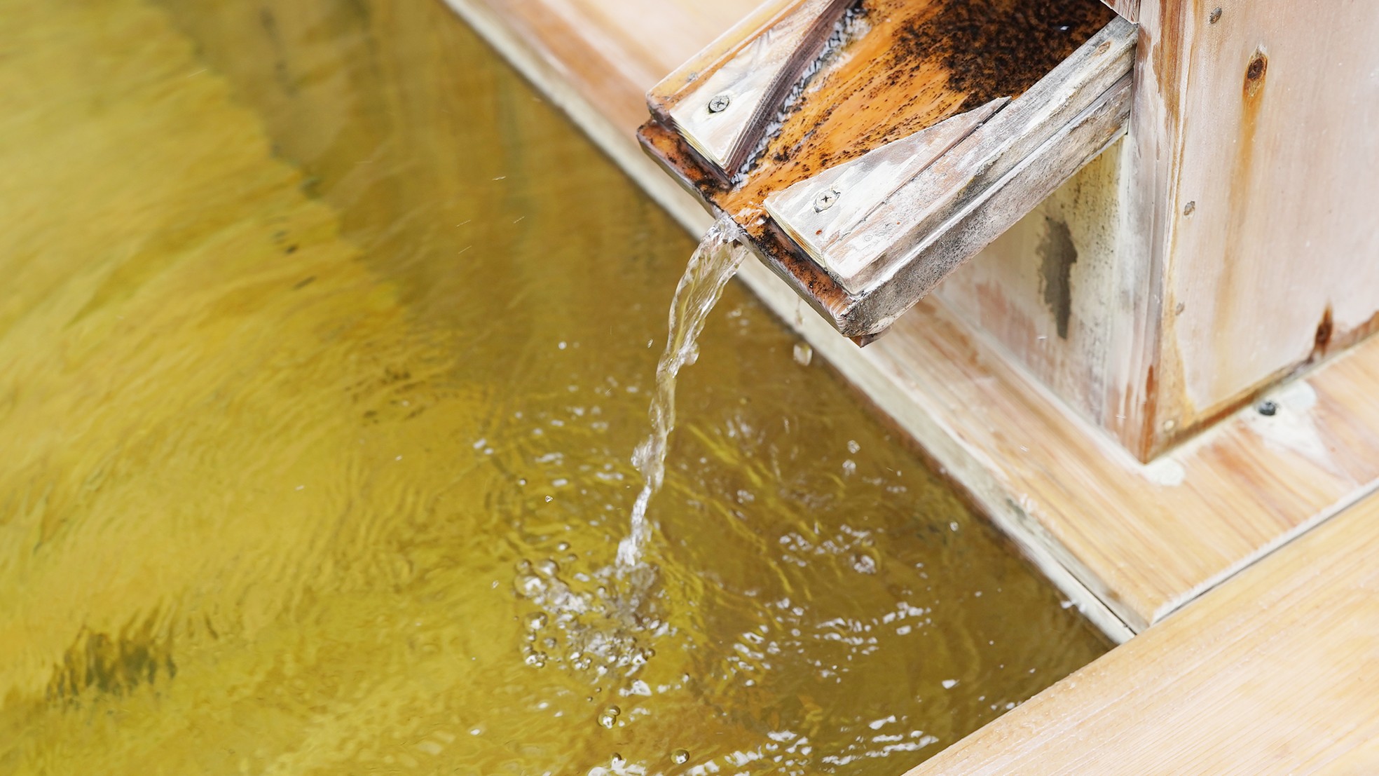 【露天風呂　檜の湯】香りと心地よい肌触りの檜の露天風呂