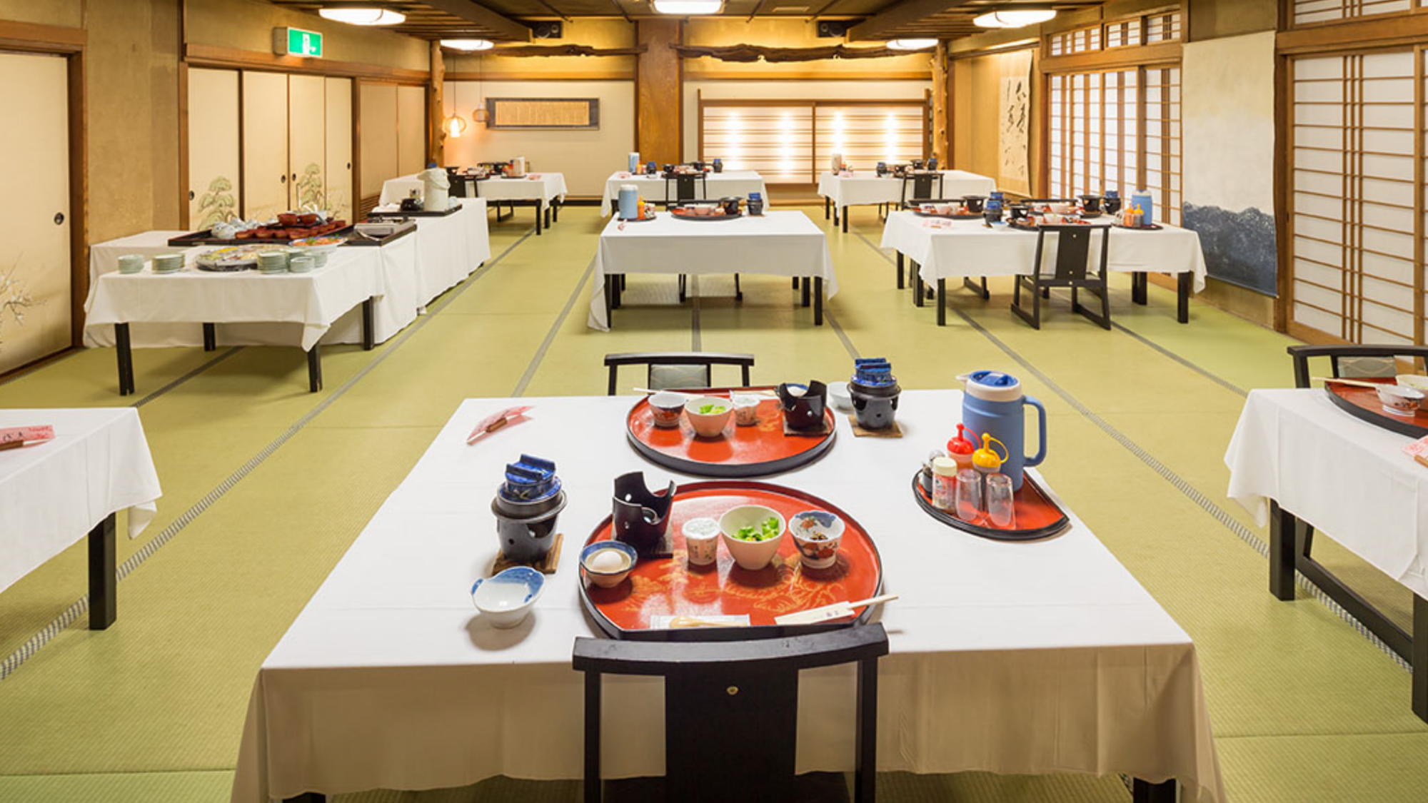 食事処│お食事は朝夕ともにお食事会場となります