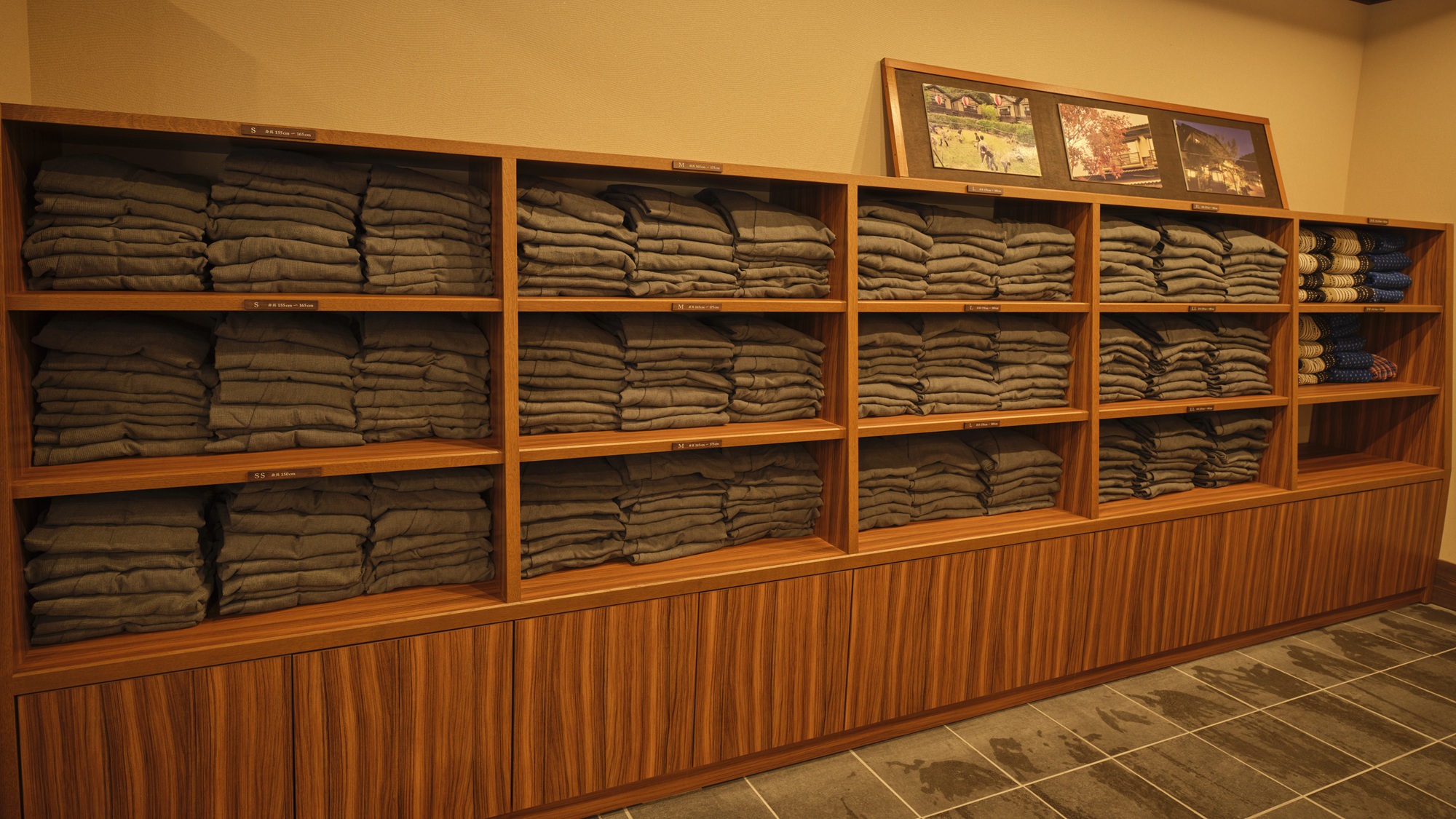 【帳場：作務衣処】各種サイズお選びいただけます。