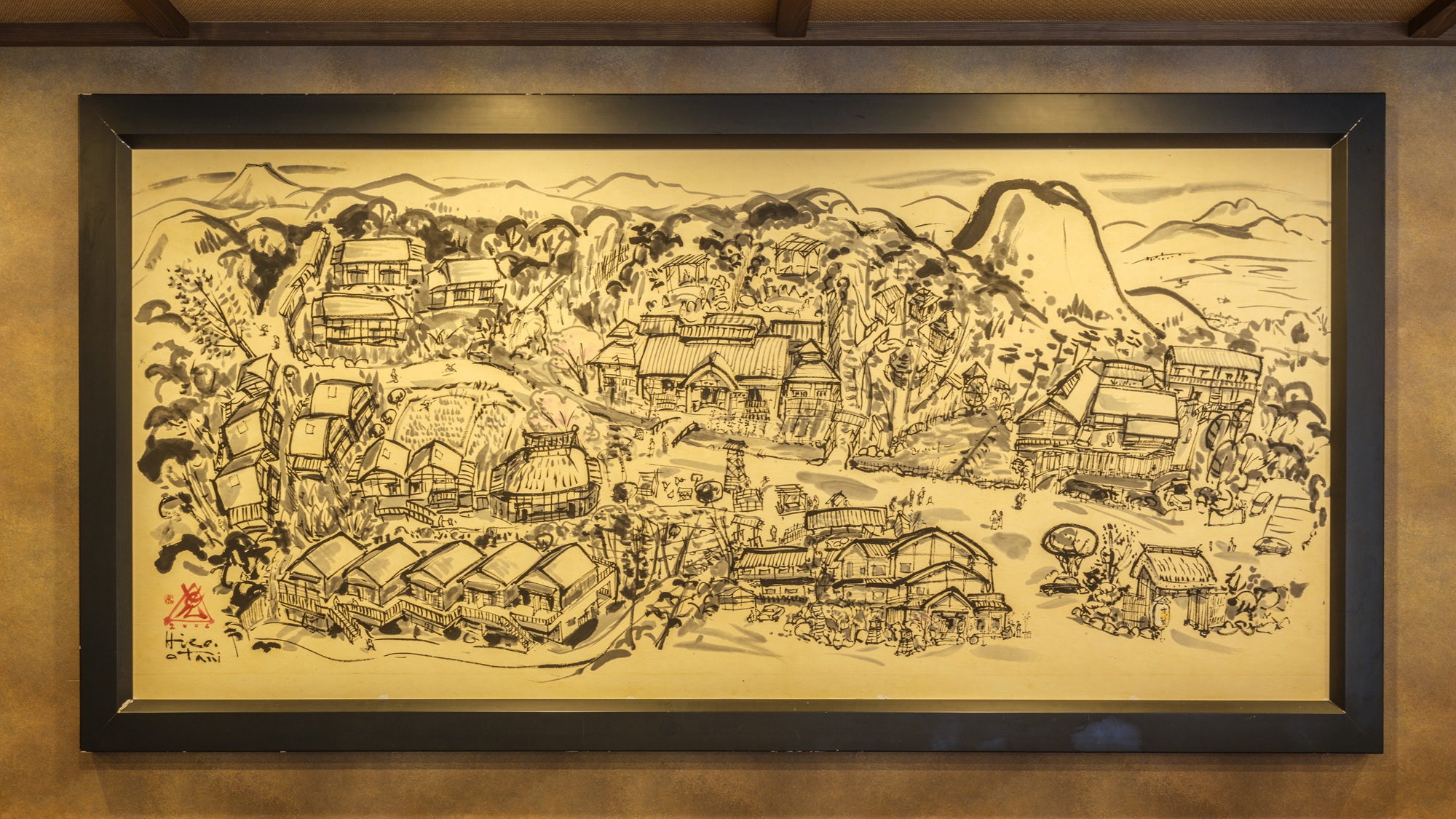 【帳場：きらの里　全景絵画】