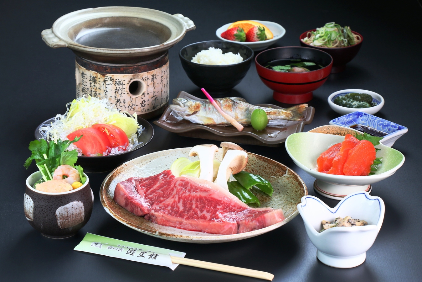【楽天独占販売ルーム限定】ひとり旅応援★大満足な250g！＜信州牛ステーキ御膳＞／夕・朝食付き