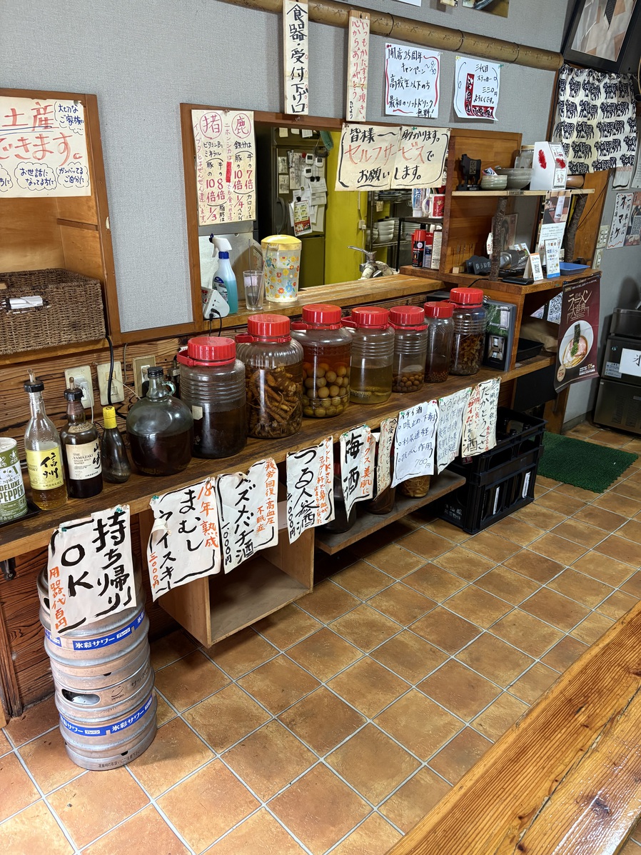南アルプス林道バス停まで車で数分｜猪＆鹿ジビエ焼肉OR肉刺身｜ホルモン夕食★分杭峠へ便利